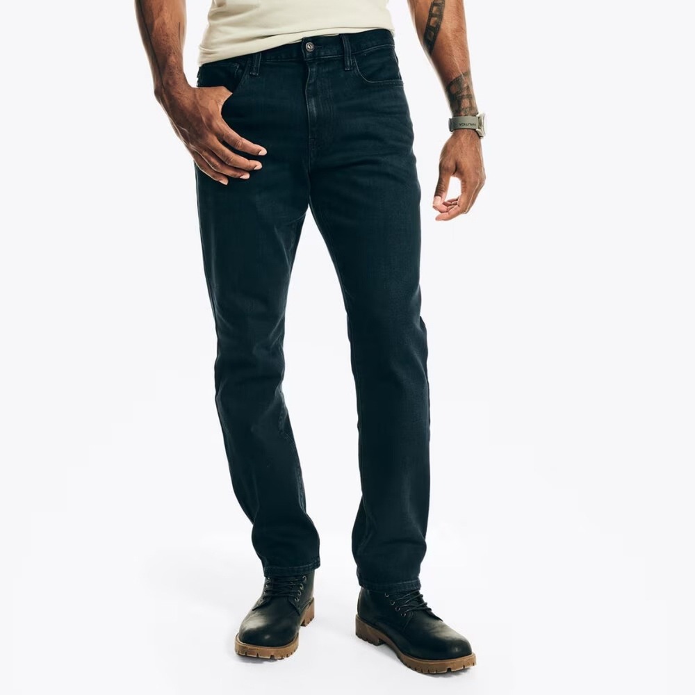 Nautica Mens Original Relaxed Stretch Denim Jeans Size 42X30 Dark Wash Denim